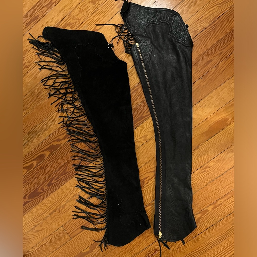 Anita Brock Black Top Grain Adult Small Chaps